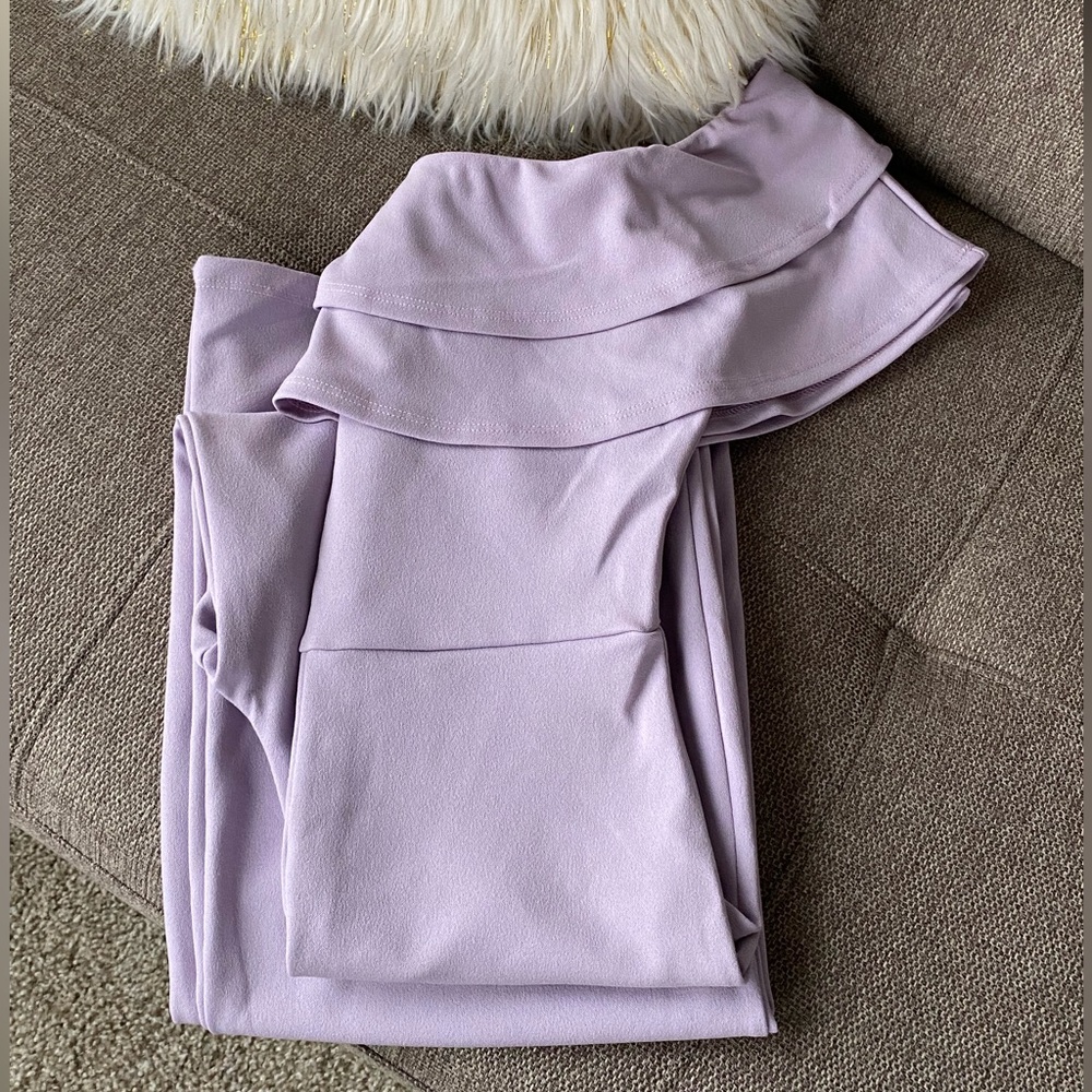 Fashion Nova Lavender Ruffle Jumpsuit